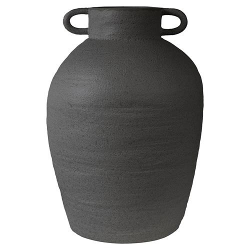 Maeve French Country Black Ceramic Amphora Decorative Table Vase - Large | Kathy Kuo Home