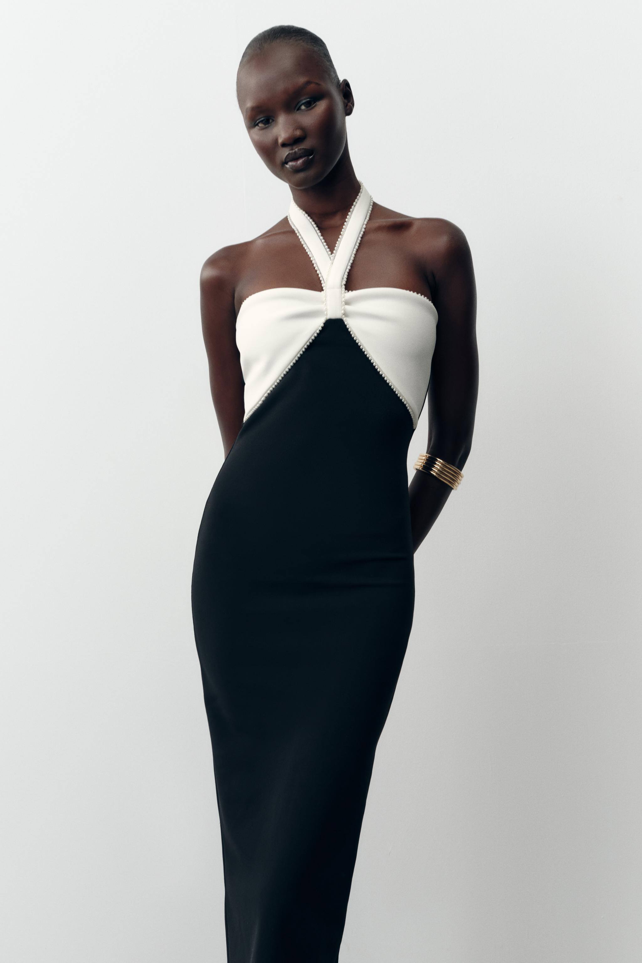 STRETCH BOW MIDI DRESS | Zara US