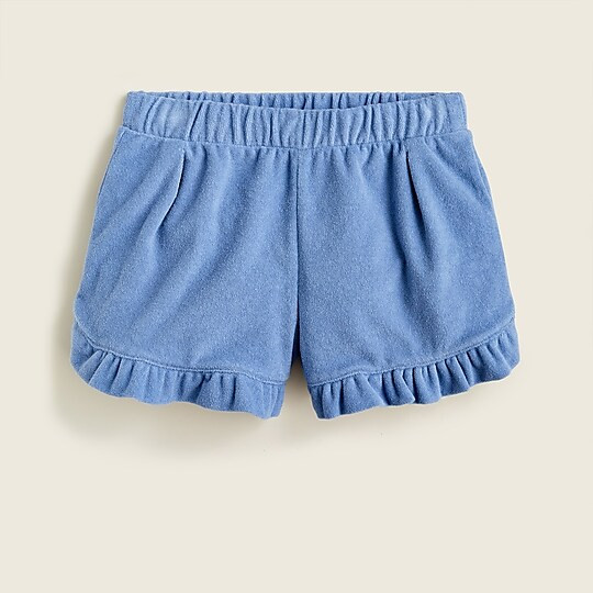 Girls' ruffle-trim short in towel terry | J. Crew US