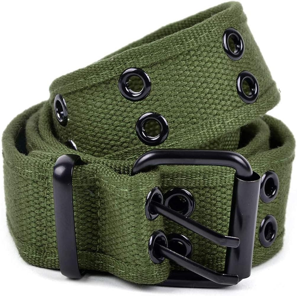 boxed-gifts Parquet Casual Unisex Canvas Belt Double Hole Belt - Double Grommets Belt for Men and... | Amazon (US)