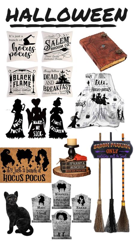 Hocus pocus themed Halloween decor 

#halloween #halloweendecor #halloweenfinds #hocuspocus #falltime #falldecor #halloweendecorations #pillows #couchpillows #blanket #outsidedecor #gravestones #witches #blackcat

#LTKSeasonal #LTKFind #LTKhome
