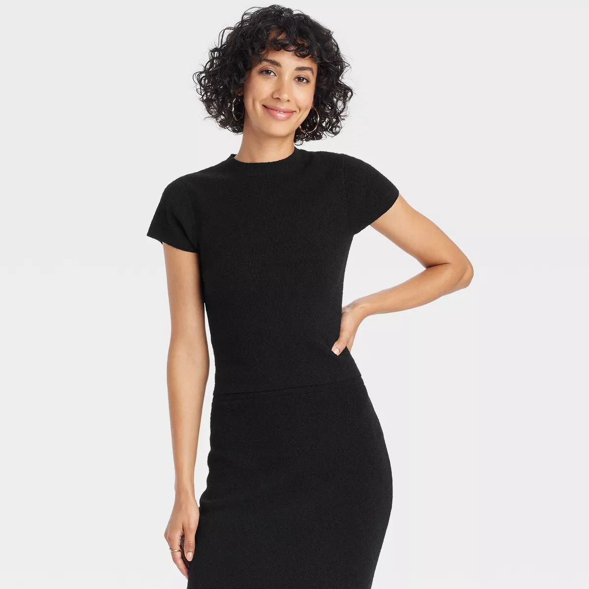 Women's Boucle Short Sleeve Crewneck Pullover Sweater - A New Day™ | Target