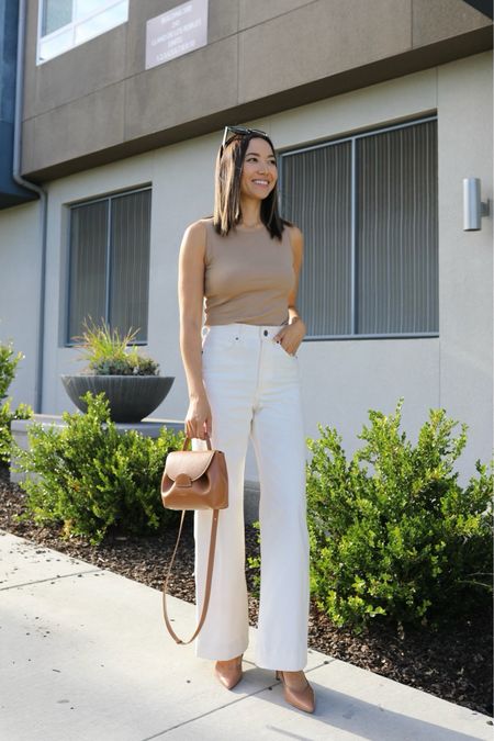 Elevated summer outfit with staples from M.M.LaFleur 

- casual, elevated, tank, jeans, heels, purse, dinner outfit, summer, MMLaFleur 

#LTKstyletip #LTKSeasonal