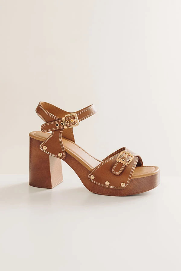 The Scarlett Faux Leather Heel in Brown | Shop.app