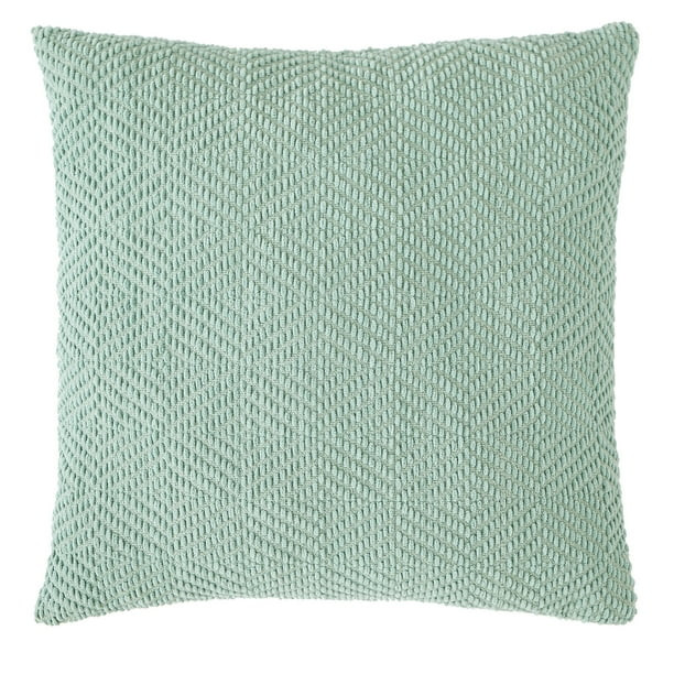 My Texas House Chloe Woven Chenille Diamond Decorative Pillow, 20" x 20", Eucalyptus | Walmart (US)