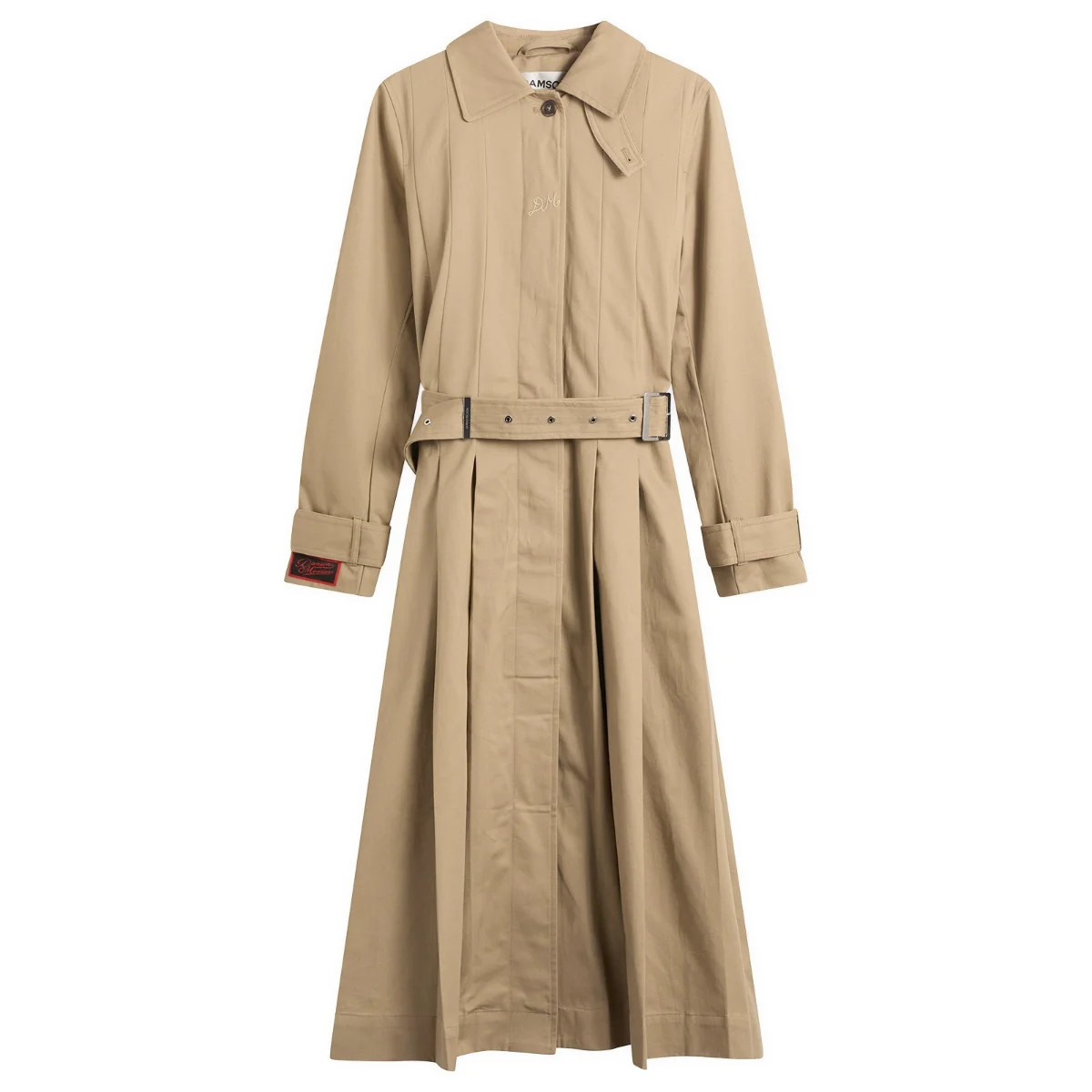 Damson Madder Women's Sofia Pleated Trench Coat Stone | END. Clothing