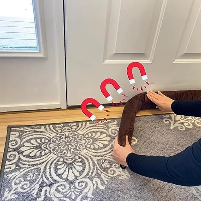 Evelots Magnetic Metal Door Draft Stopper -Extra Strong Magnets for Steel Doors-Cold Air, Dust & ... | Amazon (US)