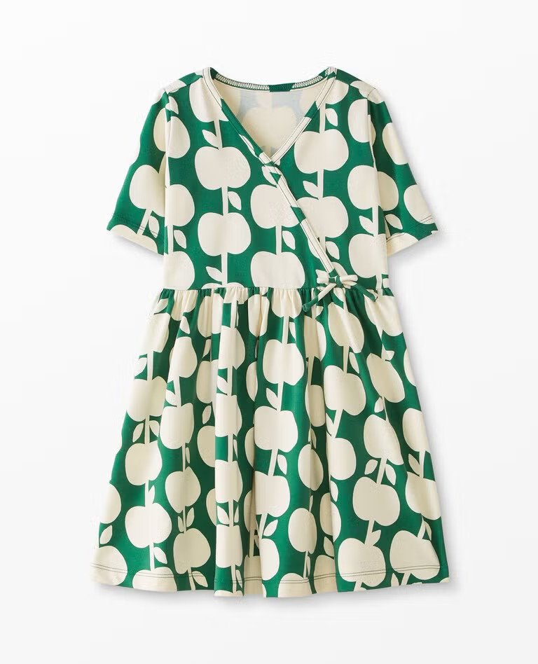 Print Wrap Dress In Stretch Jersey | Hanna Andersson