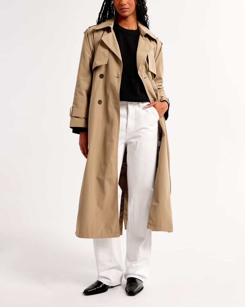 Women's Full-Length Trench Coat | Women's Coats & Jackets | Abercrombie.com | Abercrombie & Fitch (US)