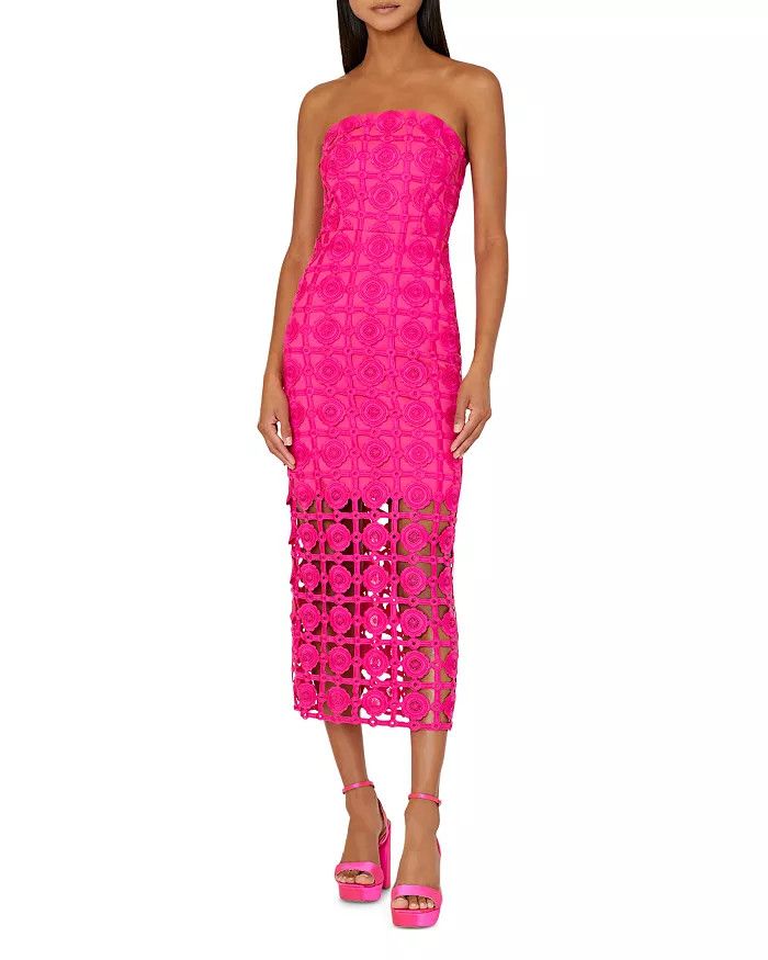 Kait Tile Lace Strapless Midi Dress | Bloomingdale's (US)