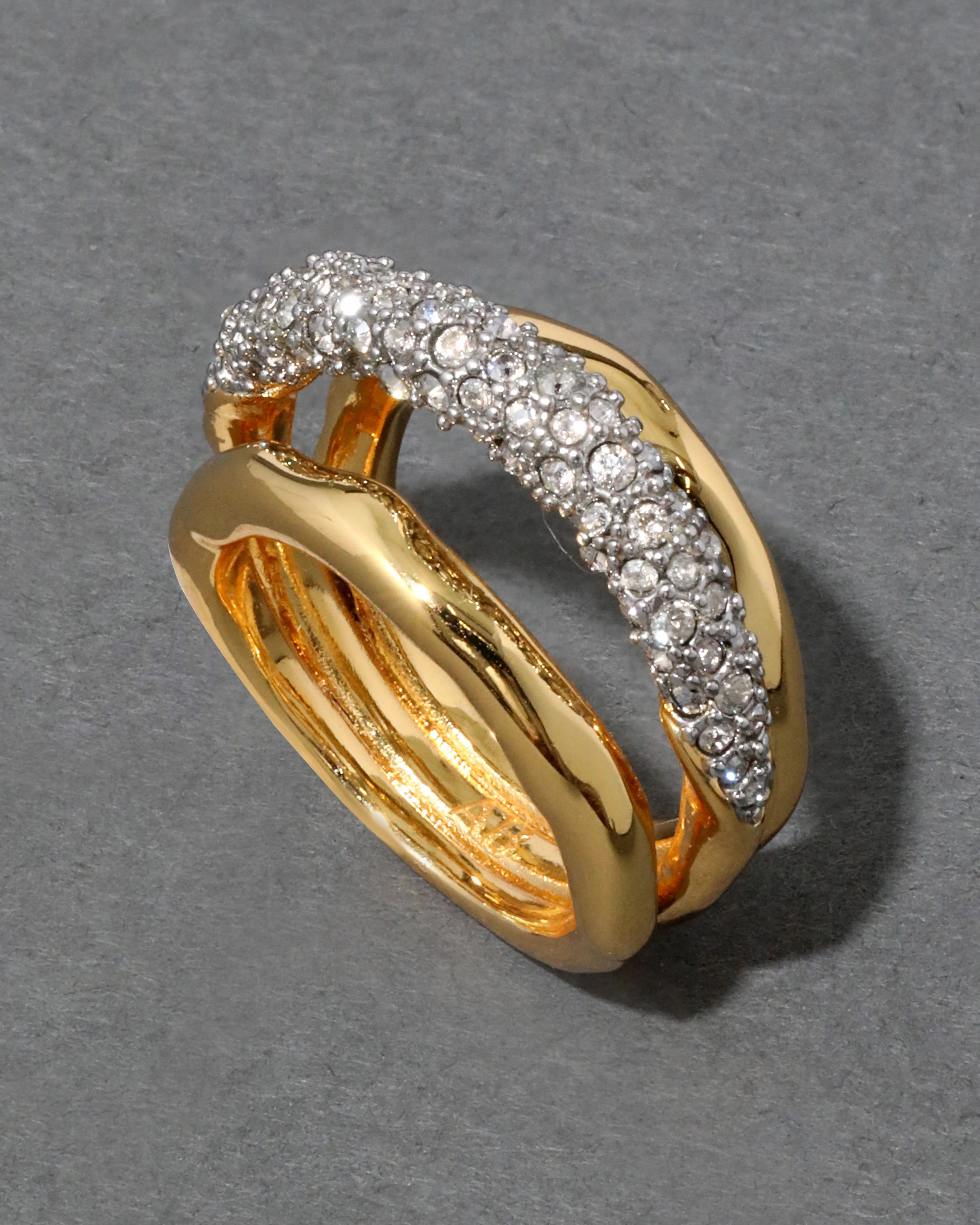 Solanales Crystal Orbiting Ring- Gold | Alexis Bittar