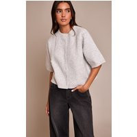 Grey Soft Knit Short Sleeve Cardigan | PrettyLittleThing UK