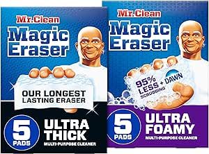 Bundle of Mr. Clean Magic Eraser Ultra Thick Multi Purpose Cleaner, 5ct + Mr. Clean Magic Eraser ... | Amazon (US)