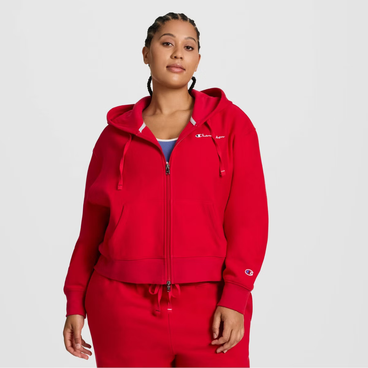 Champion Women's Cropped Fleece Zip-Up Sweatshirt | Target