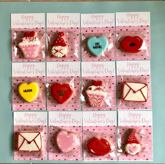 Cookie card, Valentine's Cookie Card, Valentines Cookies, Heart Cookie, Mini cookies | Etsy (US)