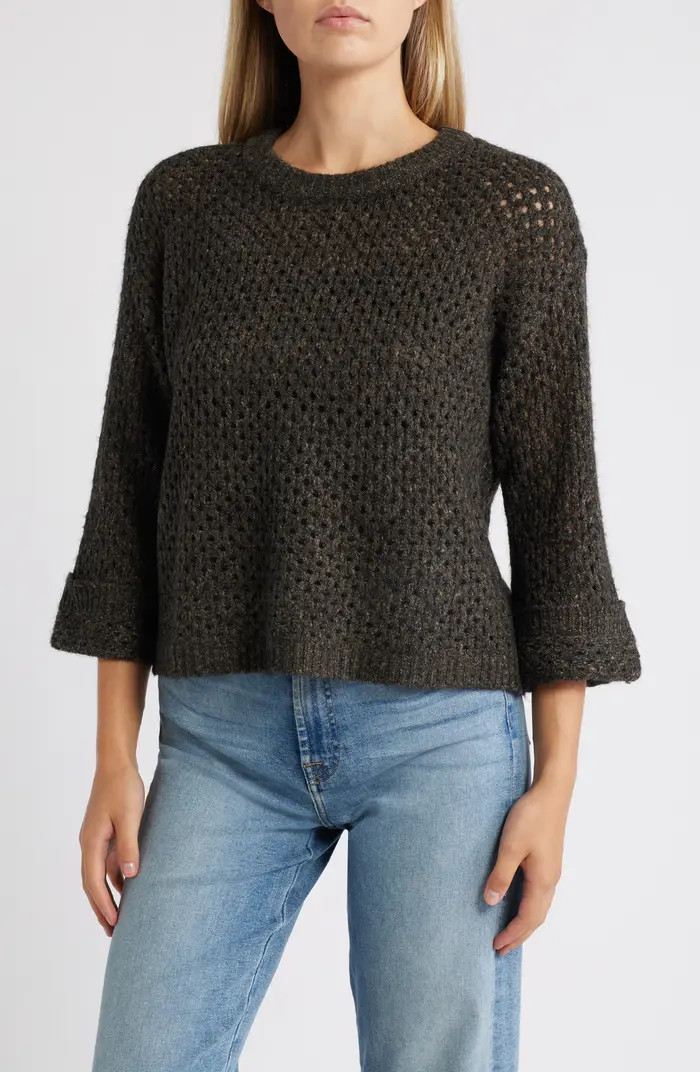 Open Stitch Cuffed Sweater | Nordstrom