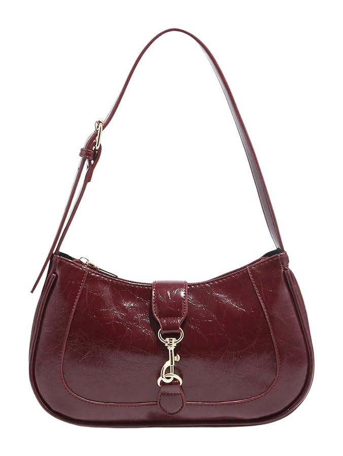 Women's Retro Vintage Zipper Shoulder Bag Adjustable Strap Elegant Underarm Purse Hobo Handbags | Amazon (US)