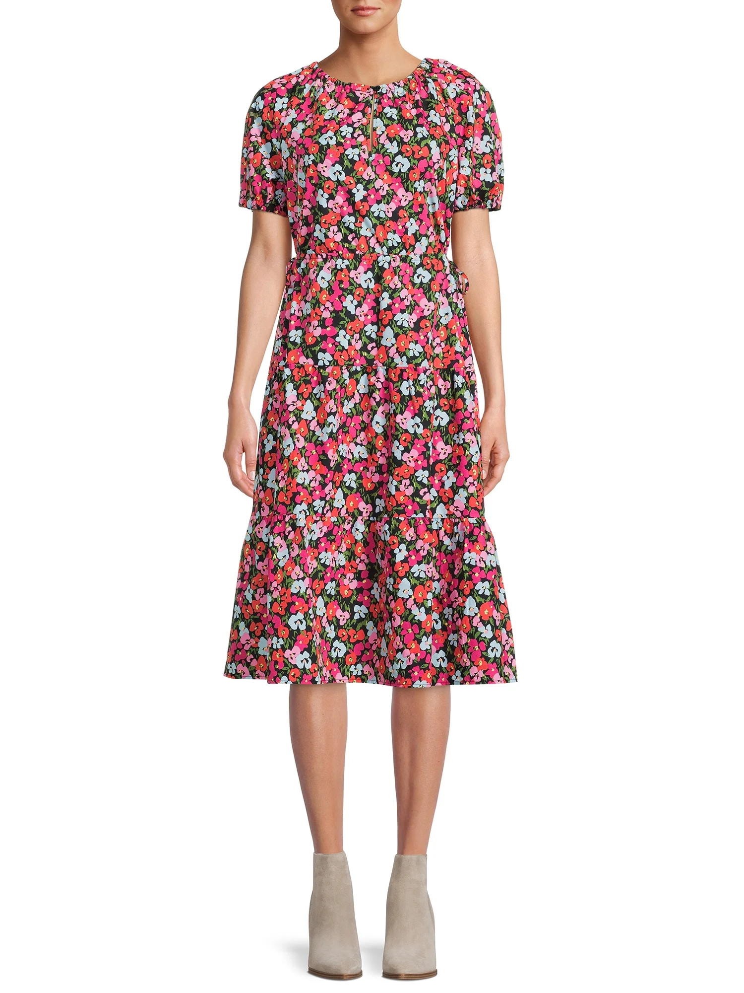 The Get Women's Tiered Midi Dress | Walmart (US)
