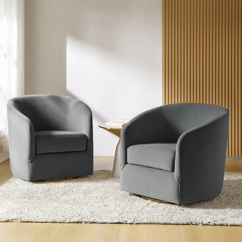 Holden Velvet Swivel Barrel Chair | Wayfair North America
