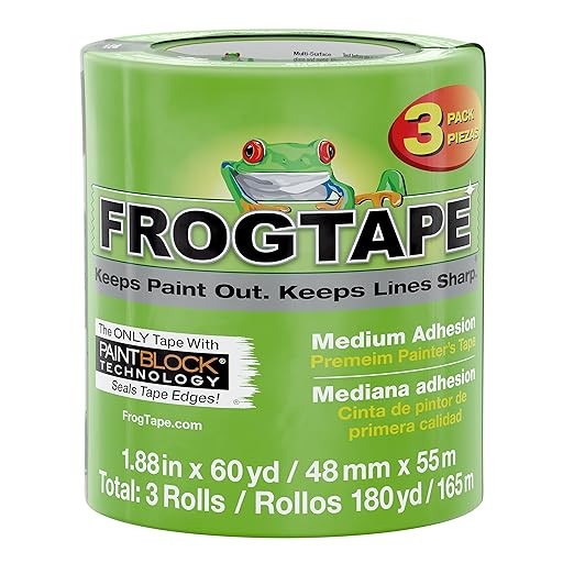 FROGTAPE Multi-Surface Painter's Tape with PAINTBLOCK, Medium Adhesion, 1.88 Inches x 60 Yards, G... | Amazon (US)