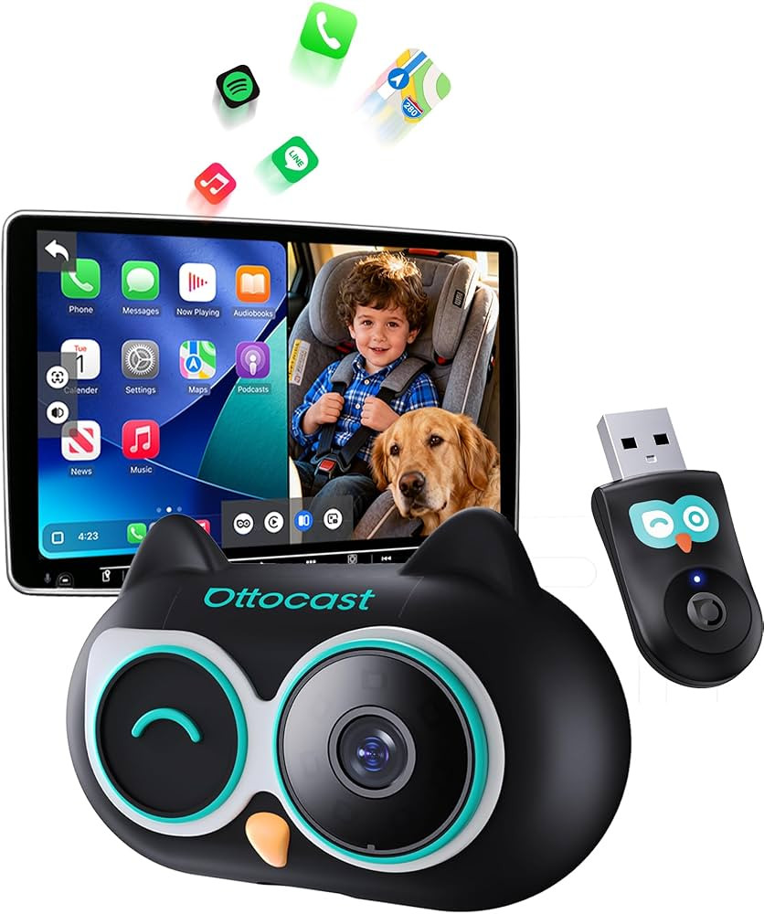 OTTOCAST Cabin Care Car Adapter with Baby Car Camera, Wireless CarPlay Display on CarScreen 2026,... | Amazon (US)