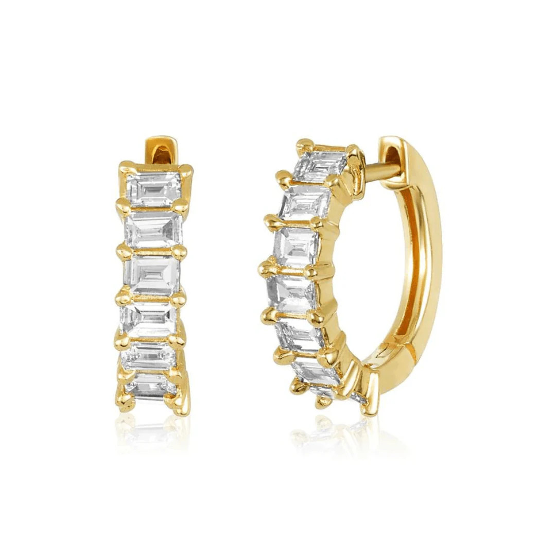 Baguette Huggies | LINDSEY LEIGH JEWELRY