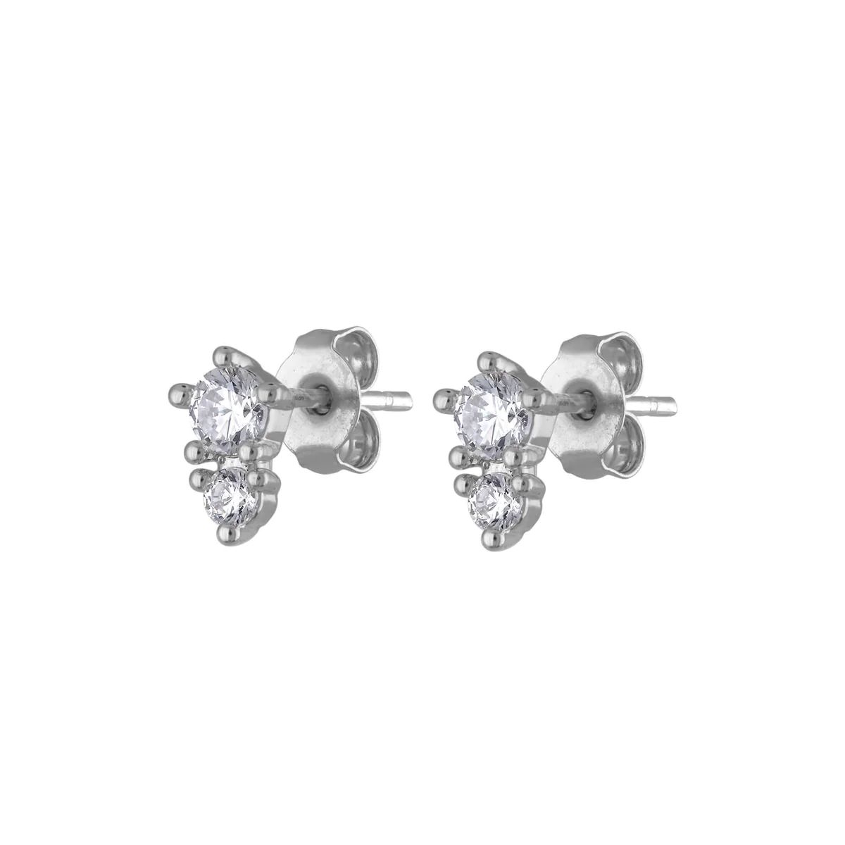 Gaia Crystal Studs in Sterling Silver | Maison Miru