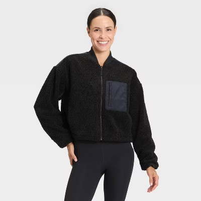 Women's High Pile Bomber Jacket - All In Motion™ | Target