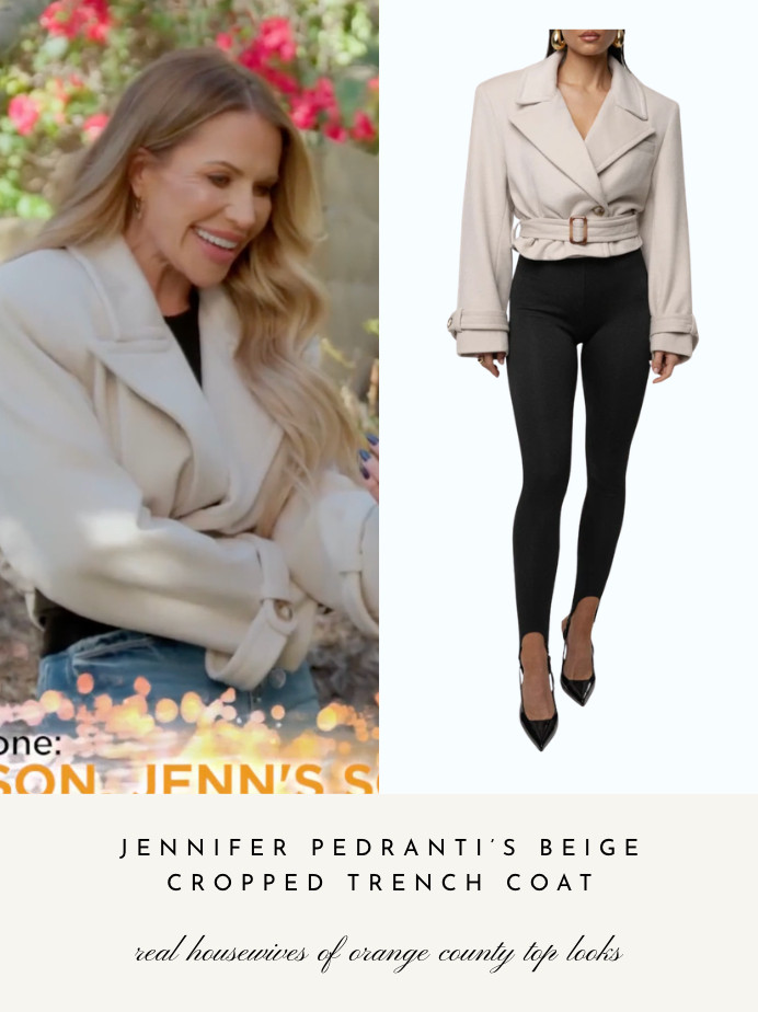 Jennifer Pedranti's Beige Cropped Trench Coat 

 