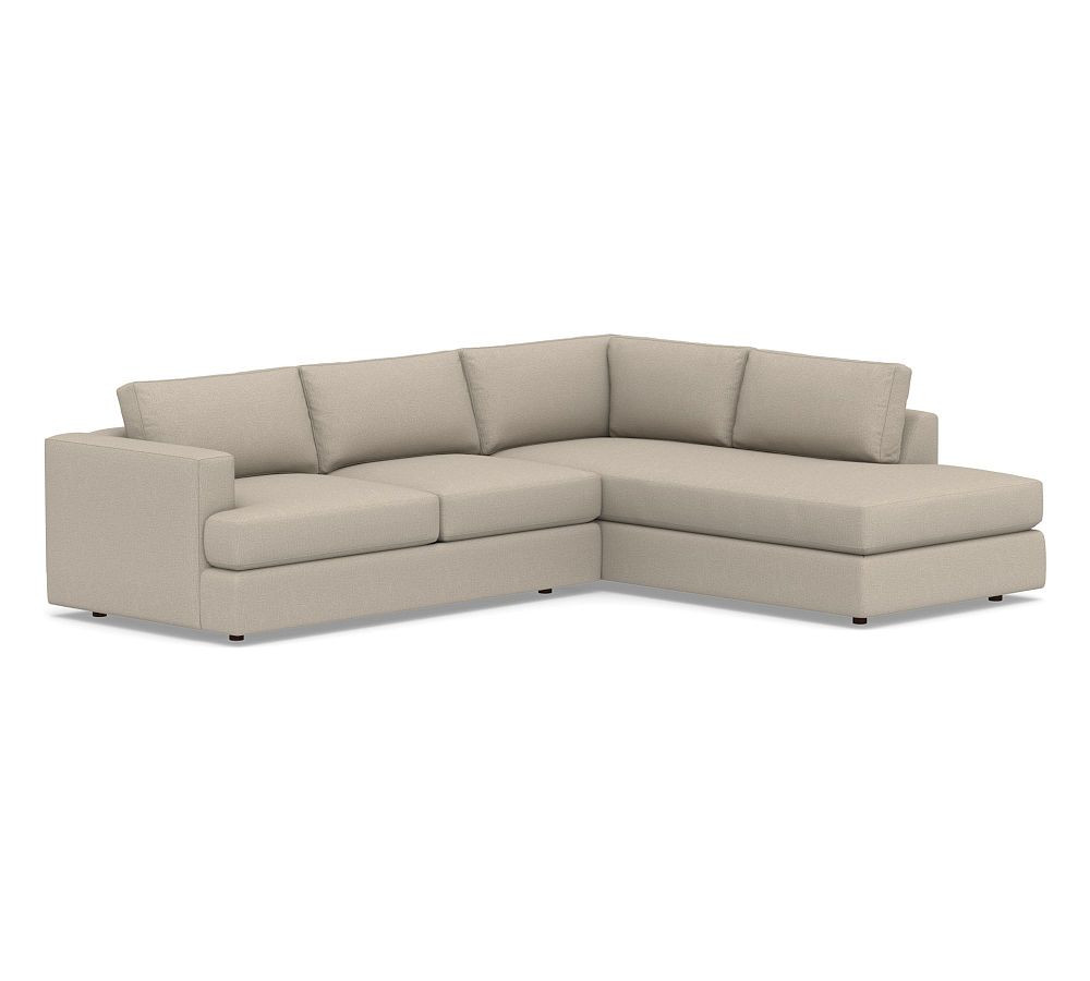 Carmel Recessed Square Arm Upholstered Return Bumper Sectional | Pottery Barn (US)