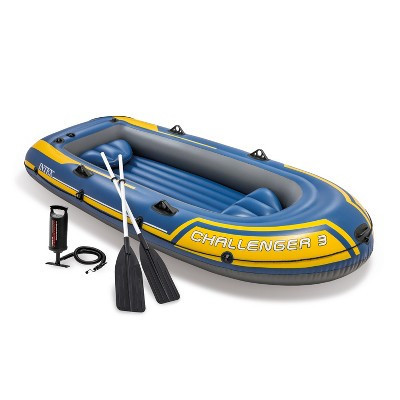 INTEX 68370EP Challenger 3 Inflatable Boat Set: Includes Deluxe 48in Boat Oars and Pump – Triple Air Chambers – 3-Person – 660lb Weight Capacity | Target