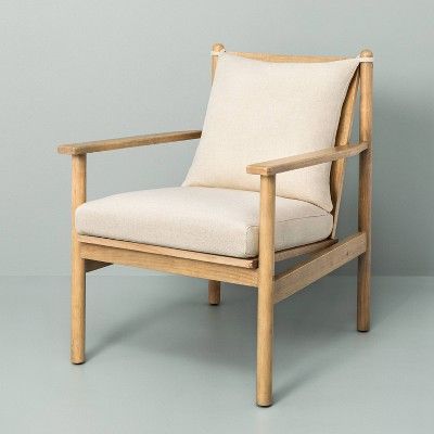 Slatted Wood Accent Chair with Cushion - Hearth & Hand™ with Magnolia | Target