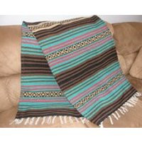 Mexican Throw EPR  Made from Mexican Blanket Fabric  Long, rugged  Den, Hot rods, parties, beach, wall hanging  Brown Green Tan | Etsy (US)