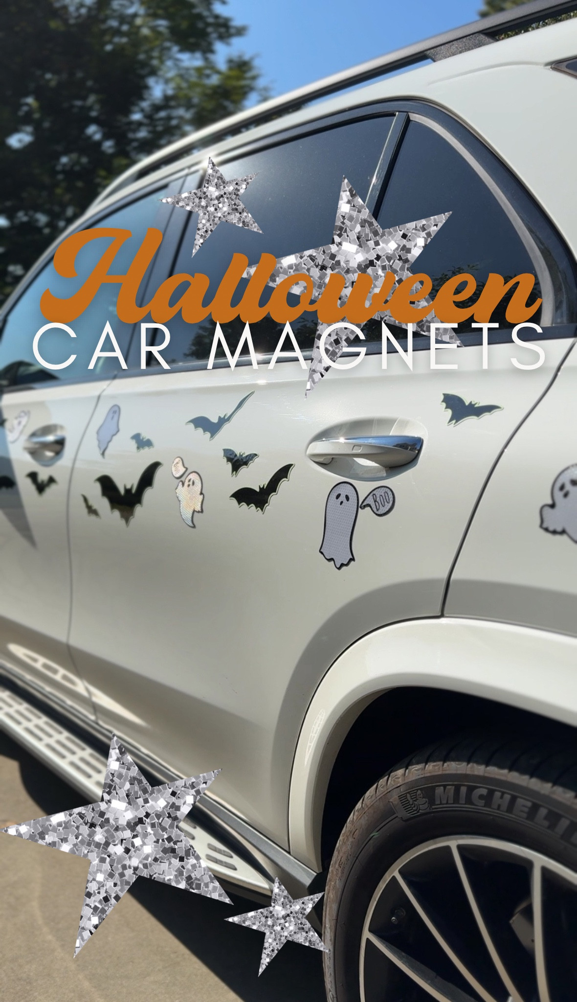 Reflective and glow in the dark Halloween magnets for your car and garage doors! 🦇 👻 

#LTKHome #LTKSeasonal
