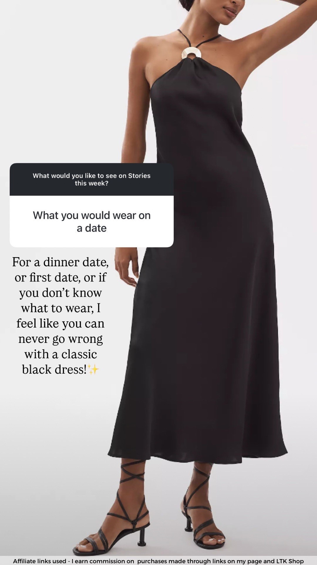 Date night outfit
Black dress 