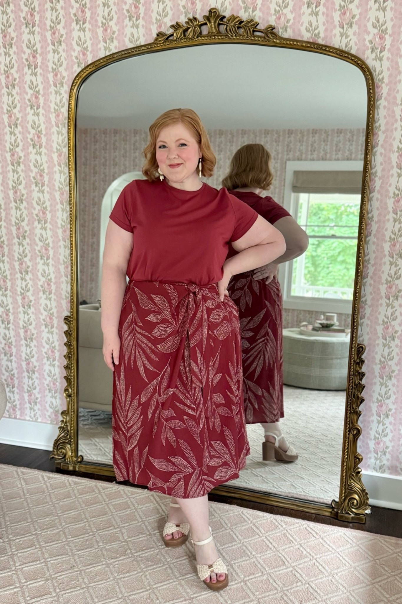 I LOVE this outfit! The tee has a fun crocheted band along the bottom that looks cute with jeans or shorts, but you can also tuck it in like I’ve done here. Wearing the 16/18 in both pieces, both of which have stretch. I love the elasticized waist on the skirt and that you can adjustable how tightly you tie the panel across the front for the look of a wrap skirt.

35% OFF with code WWWULLA

#LTKootd #LTKMidsize #LTKPlusSize
