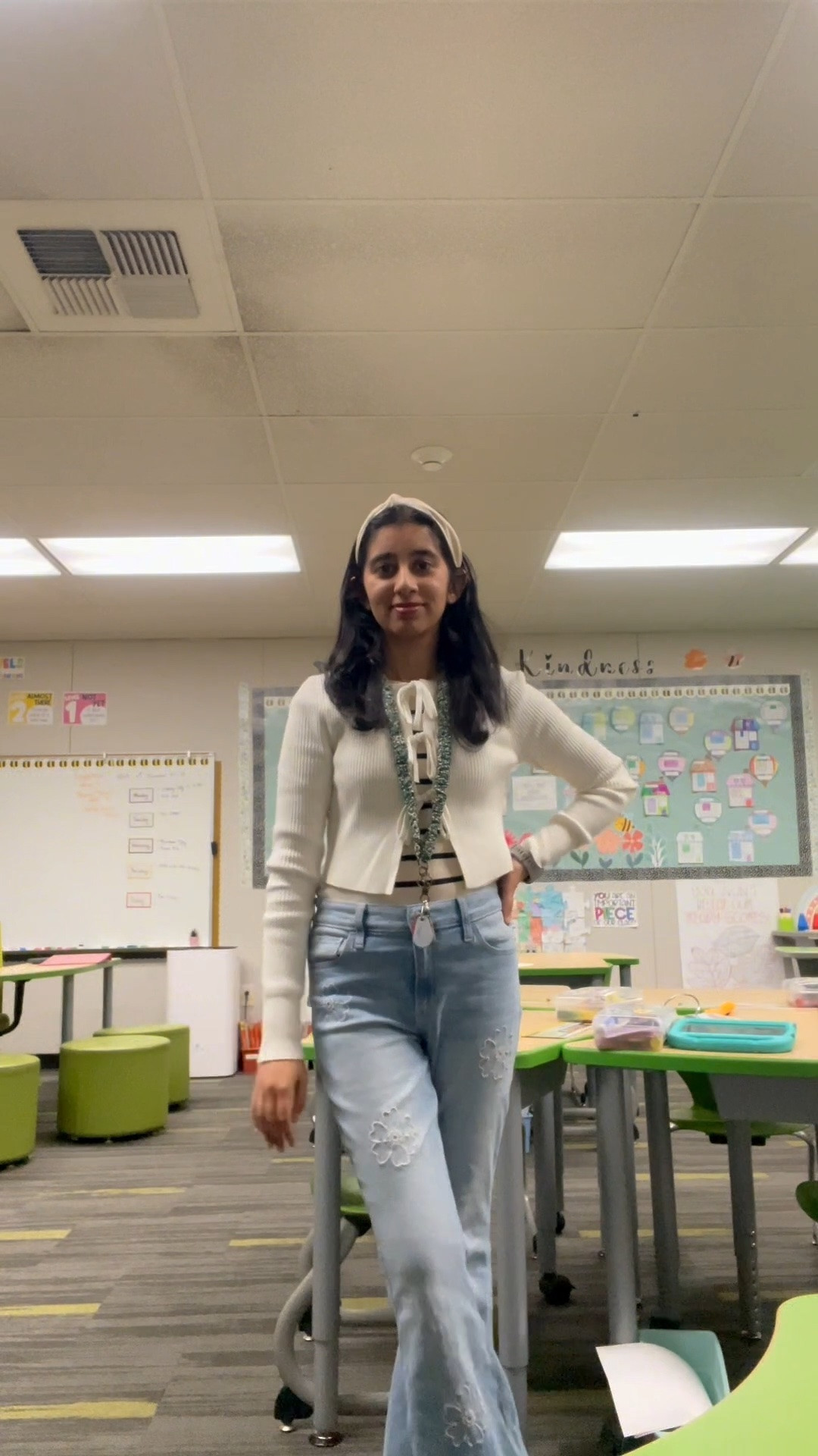 cute teacher ootd for a chilly day
