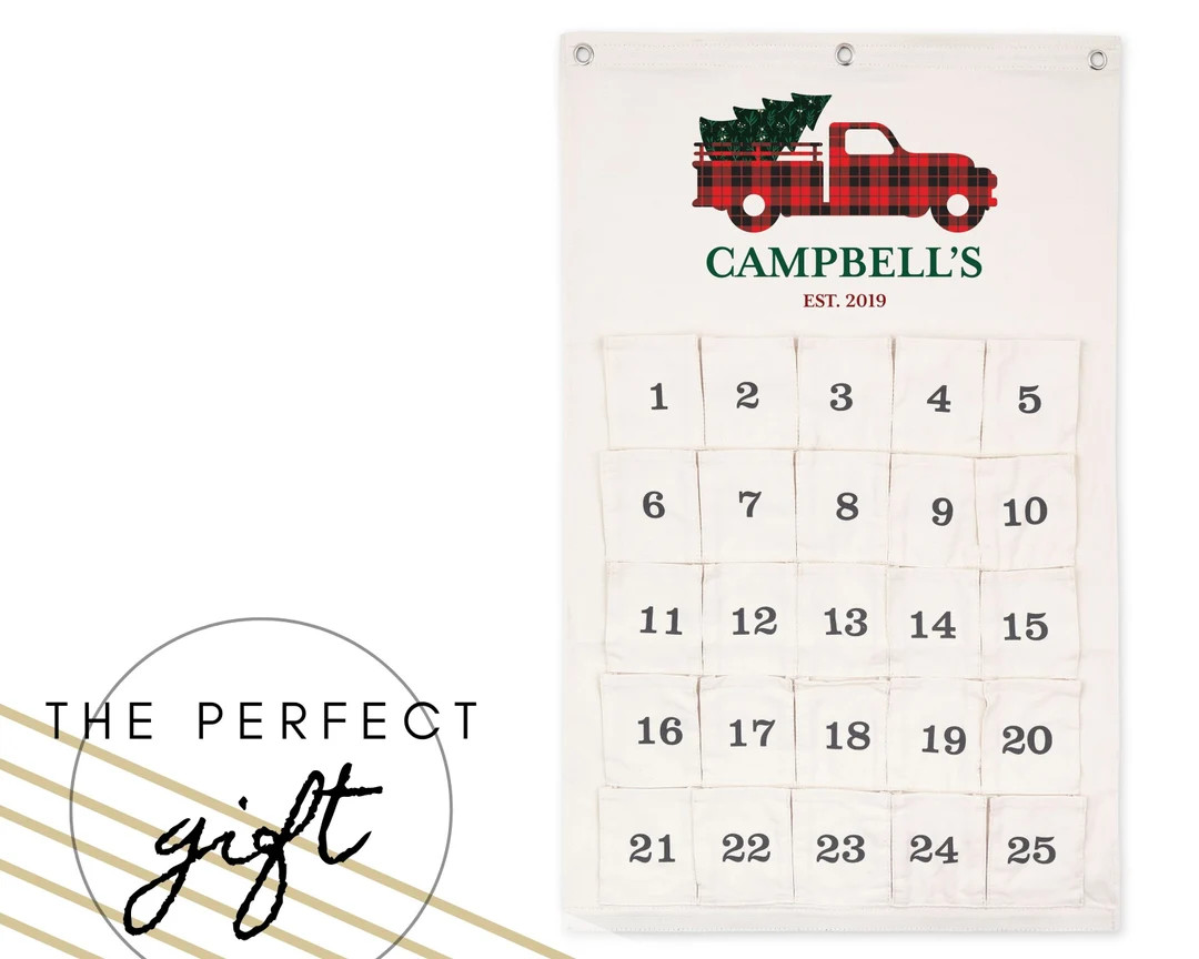 Custom Advent Calendar - Reusable Canvas Advent - Christmas Countdown Wall Hanging - Personalized... | Etsy (US)