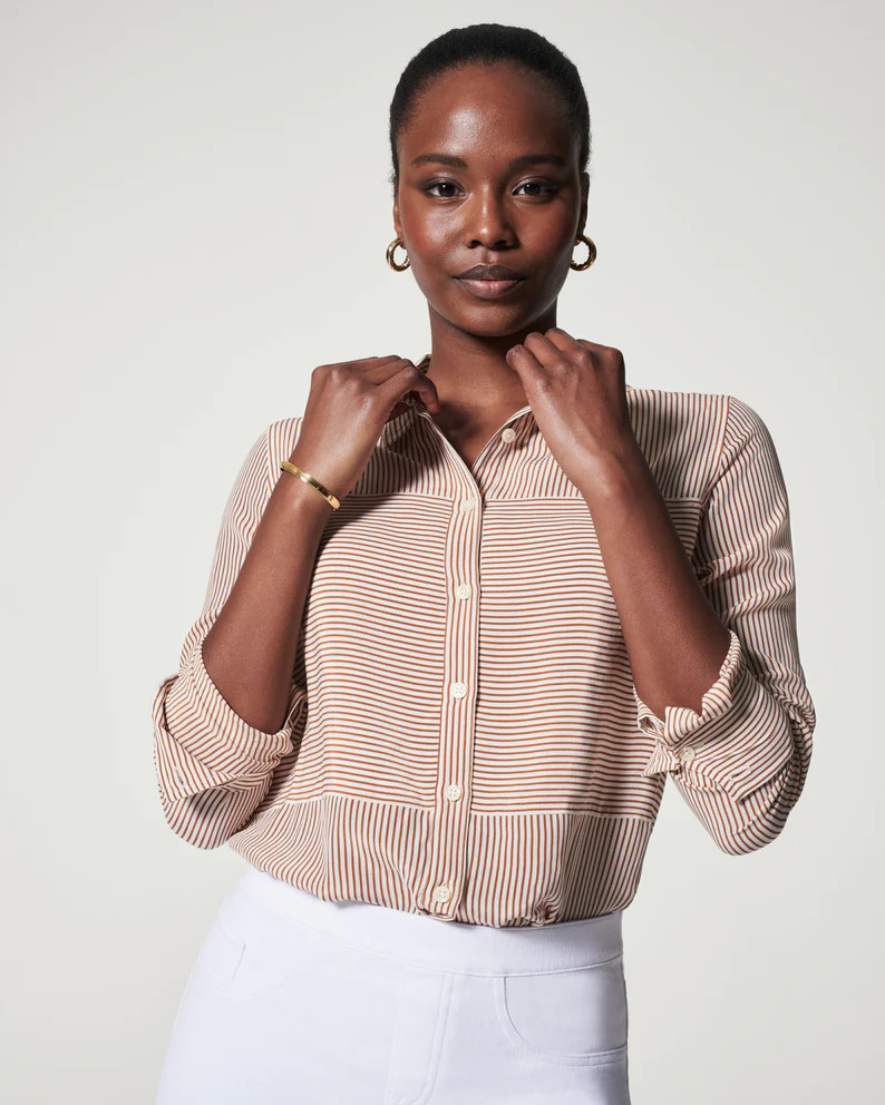 Low Maintenance Silk Button Down | Spanx