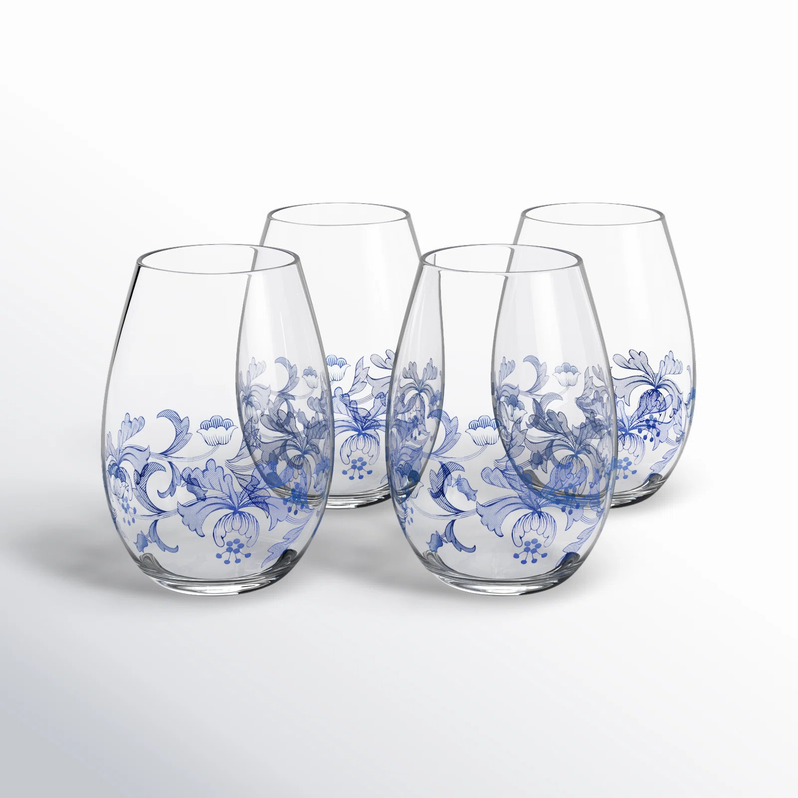Spode Blue Italian Stemless Glasses 19 Oz (Set of 4) | Wayfair North America