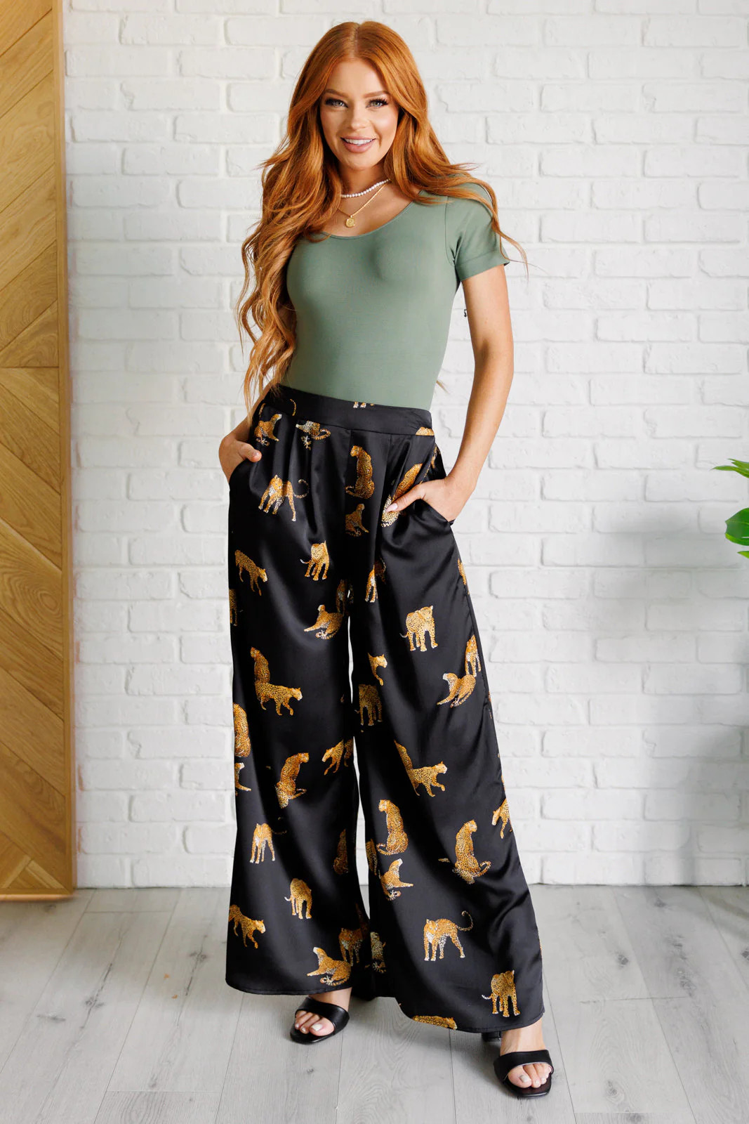 Legendary in Leopard Satin Wide Leg Pants | Charming Charlie