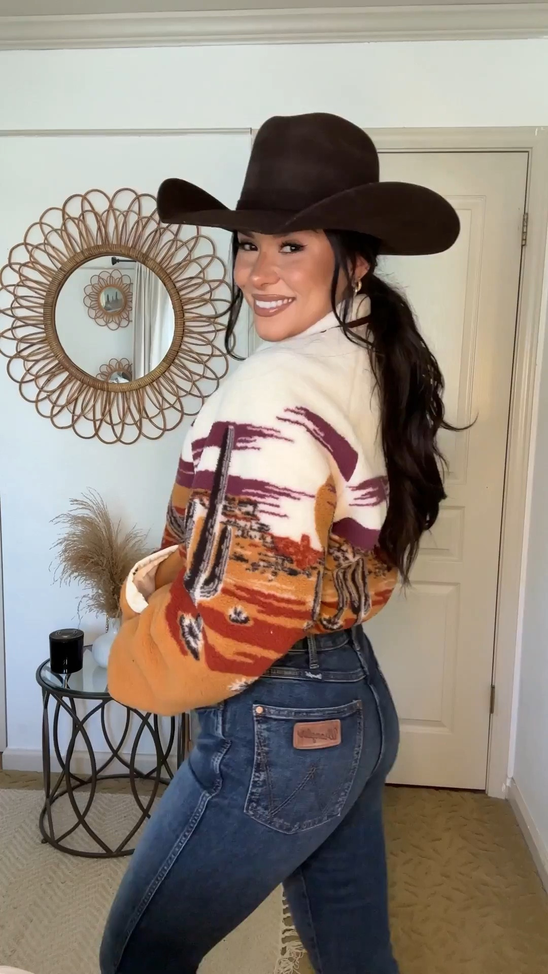 Cozy western staples you’ll wear on repeat this fall: Bailey high rise trousers, denim pearl snap, Sherpa jacket + shearling barn coat. Linked all my Wrangler favorites for you to shop! @wrangler

#LTKFallStyle #Wrangler #WesternWardrobe #sponsored
