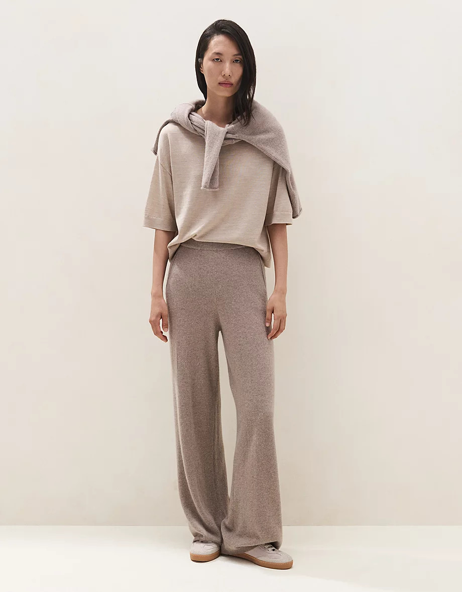 Cashmere Rib Detail Wide Detail Jogger | Seasonal Preview | The  Wh... | The White Company UK & ROW