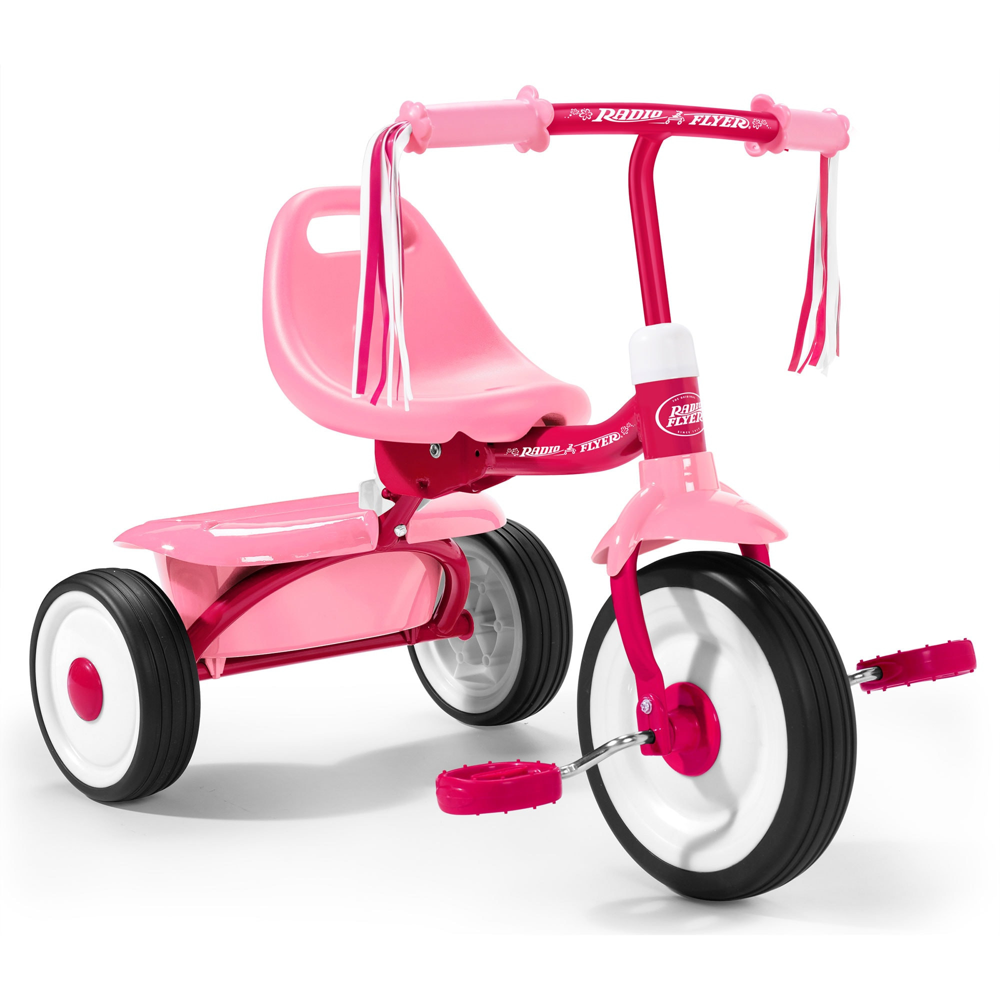 Radio Flyer 415PS Kids Readily Assembled Fold 2 Go Trike with Storage Bin Pink | 415PAZ | Lowe's