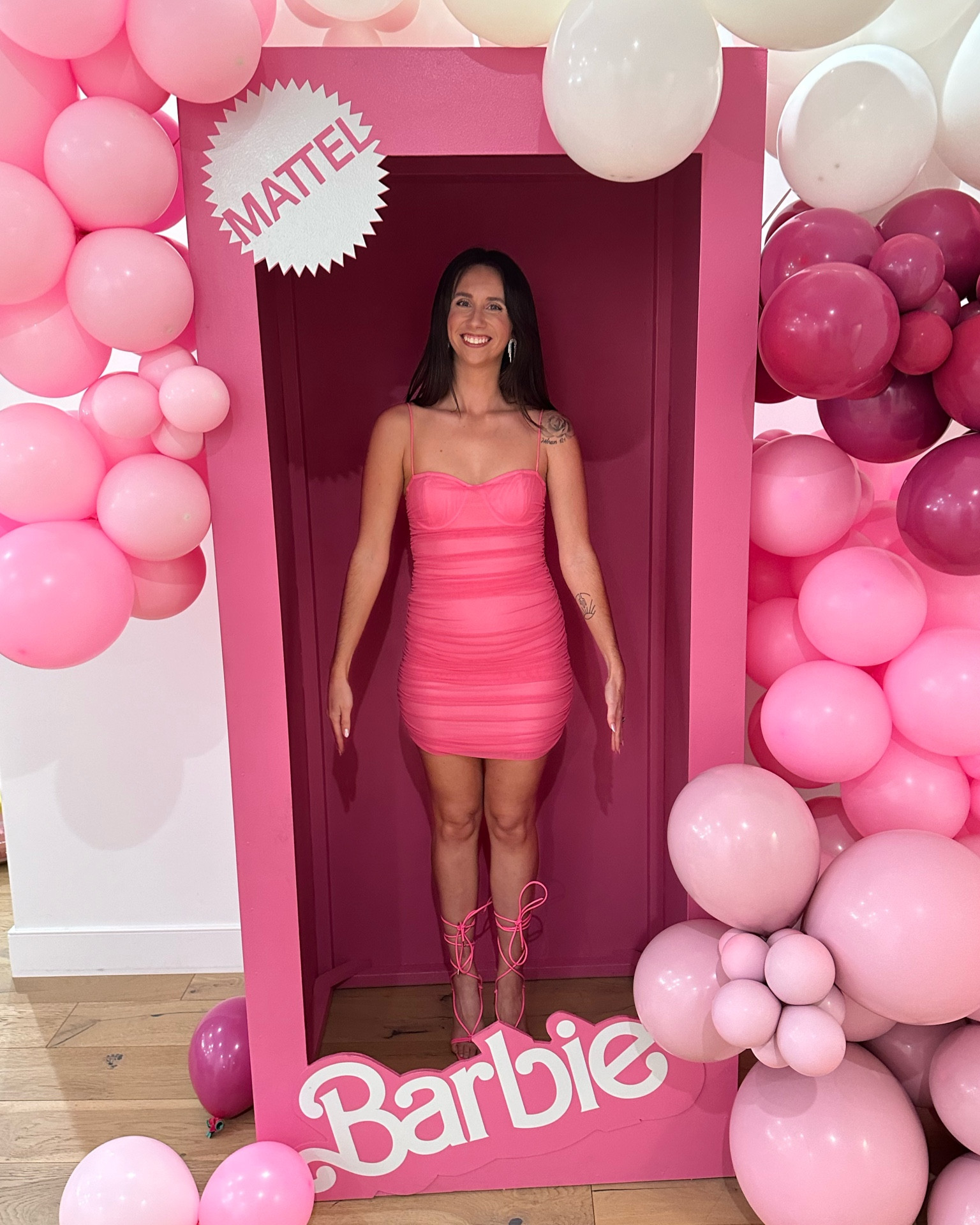 The perfect Barbie bachelorette party dress! So comfy and true to size and so flattering on! Heels are from Amazon and so cute. 

#LTKfindsunder100 #LTKfindsunder50