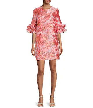 Abbey Glass Bronwyn Crew Neck Shift Mini Dress - XS | Dillard's
