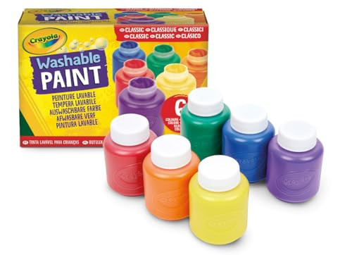 Crayola Washable Kids Paint, 6 Count, Kids At Home Activities, Painting Supplies, Gift, Assorted | Amazon (US)