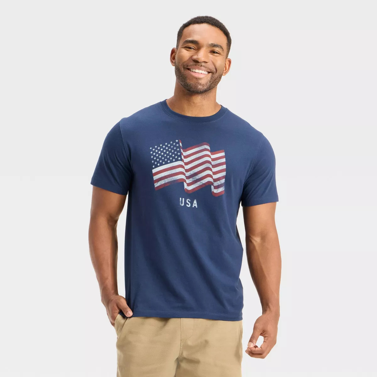 Men's USA Flag Graphic T-Shirt - Goodfellow & Co™ Navy Blue | Target