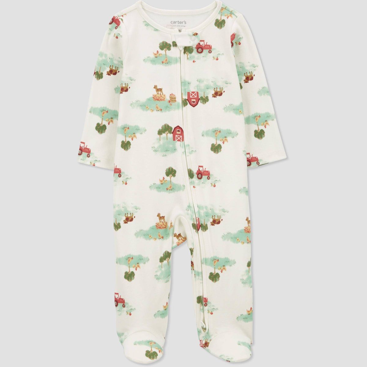 Carter's Just One You®️ Baby Creme Farm Footed Pajama - Orange | Target