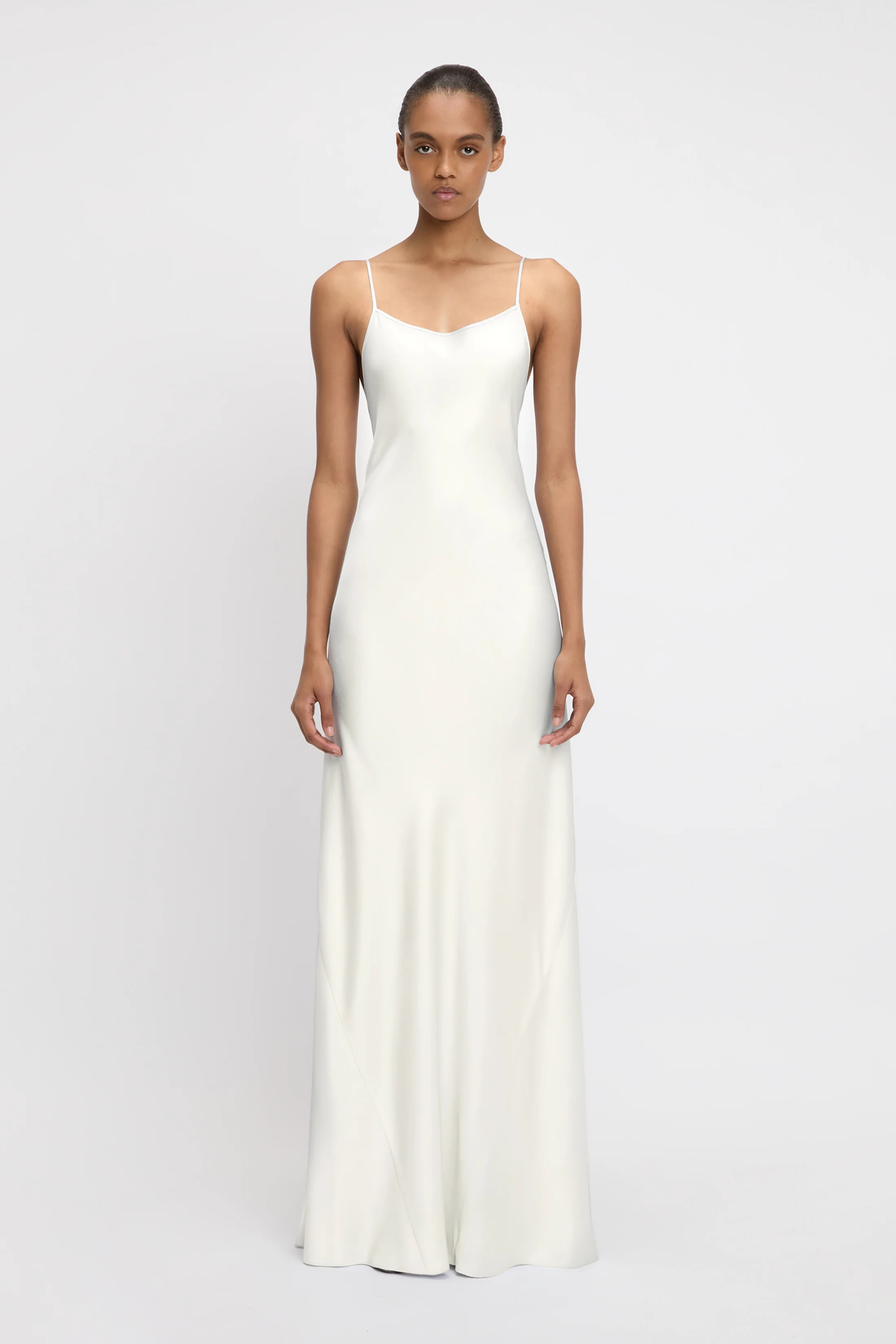 Cami Floor-Length Dress In Ivory | Victoria Beckham UK